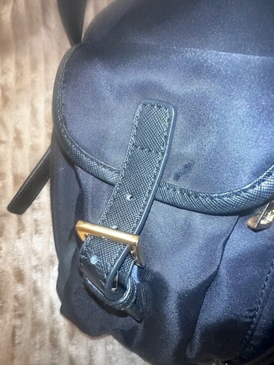 Authentic Prada Vintage Black Tessuto Nylon Backpack - Gold Hardware main image 4